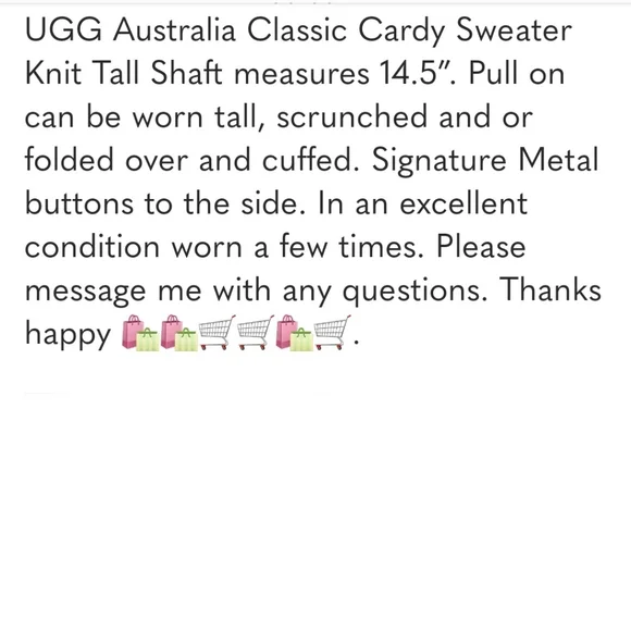 UGG Sweater Knit Foldover Boot Classic Grey Silver Warm Boho Casual Slouchy 8 - Picture 2 of 11